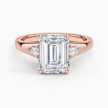 14K Rose Gold Aria Three Stone Signet Diamond Ring (1/4 ct. tw.)