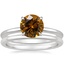 18K White Gold Adorned Petite Elodie Diamond Ring with Petite Comfort Fit Wedding Ring
