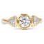Custom Modern Three Stone Ring with Trillion Accents