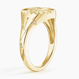 Capricorn Zodiac Diamond Signet Ring