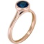 Rose Gold and Sapphire Full Bezel Ring, smallside view