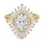 Custom Oval Multi Shape Halo Diamond Ring