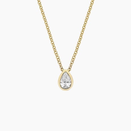 Pear Shaped Lab Diamond Bezel Solitaire Pendant