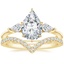 18K Yellow Gold Luxe Cometa Diamond Ring (1/3 ct. tw.) with Elongated Luxe Flair Diamond Ring