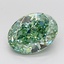 3.09 Ct. Fancy Vivid Green Oval Lab Grown Diamond