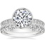 18K White Gold Sinclair Art Deco Diamond Ring (1/6 ct. tw.) with Sienna Diamond Ring (1/2 ct. tw.)