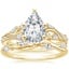 18K Yellow Gold Begonia Vine Diamond Ring (1/2 ct. tw.) with Winding Willow Diamond Ring