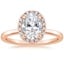 14K Rose Gold Vienna Halo Diamond Ring, smalltop view