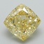 4.46 Ct. Fancy Vivid Yellow Cushion Lab Grown Diamond