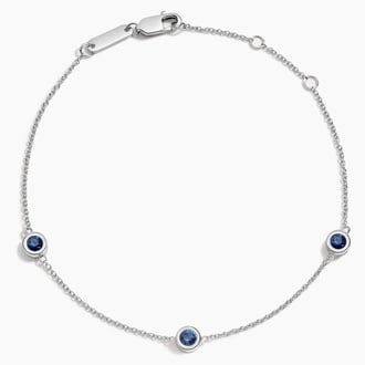 Three Sapphire Bezel Bracelet