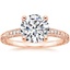 14K Rose Gold Hudson Engraved Diamond Ring, smalltop view