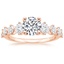 14K Rose Gold Echo Diamond Ring, smalltop view