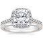 Platinum Odessa Diamond Ring (1/4 ct. tw.) with Petite Comfort Fit Wedding Ring