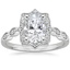 Platinum Cadenza Halo Diamond Ring, smalltop view