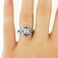 The Ribbons Ring, smalltop view on a hand