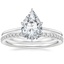 Platinum Petite Secret Halo Diamond Ring with Luxe Ballad Diamond Ring (1/4 ct. tw.)