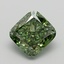 4.05 Ct. Fancy Vivid  Green Cushion Lab Grown Diamond