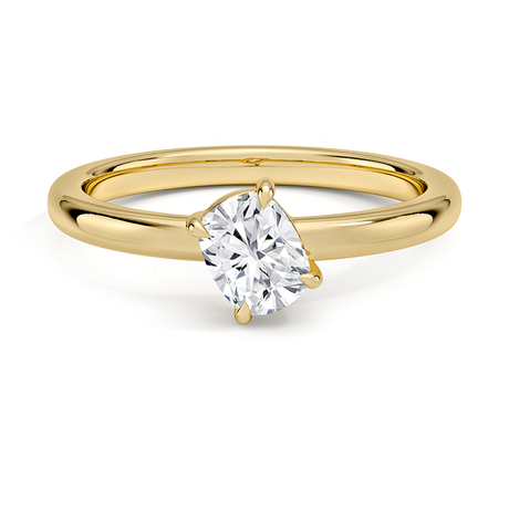 Angled Solitaire Diamond Ring