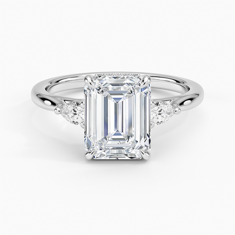 Platinum Floating Three Stone Pear Diamond Ring