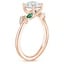 14K Rose Gold Arden Diamond Ring with Lab Emerald Accents, smallside view