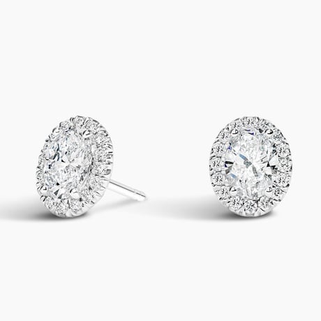 Oval Lab Grown Diamond Halo Stud Earrings (2 ct. tw.)