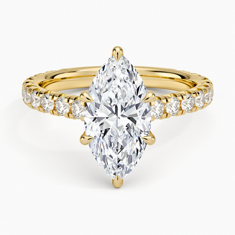 18K Yellow Gold Sienna Three-Quarter Coverage Diamond Ring