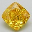 2.57 Ct. Fancy Vivid Yellow Cushion Lab Grown Diamond