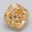 1.51 Ct. Fancy Intense Yellow Orange Cushion Lab Grown Diamond