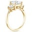18K Yellow Gold Embrace Three Stone Diamond Ring, smallside view