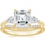 18K Yellow Gold Opera Diamond Ring with Petite Curved Diamond Ring (1/10 ct. tw.)