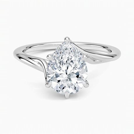 18K White Gold Delilah Twist Solitaire Ring