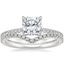 18K White Gold Petite Demi Diamond Ring (1/5 ct. tw.) with Flair Diamond Ring (1/6 ct. tw.)