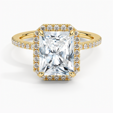 18K Yellow Gold Waverly Hidden Halo Diamond Ring