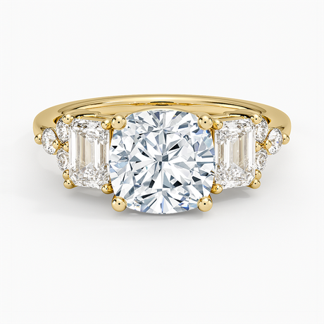 Low-Profile Cluster Diamond Engagement Ring