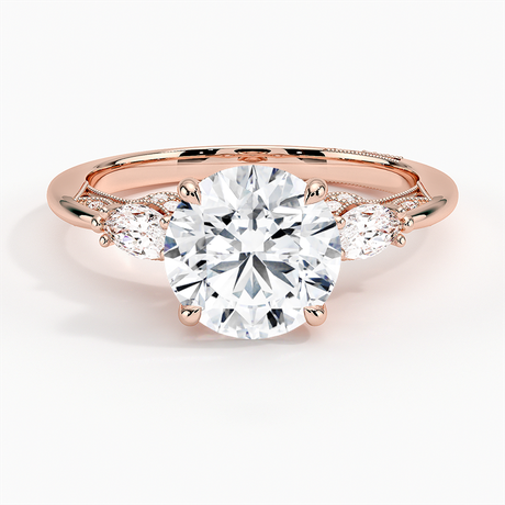 18K Rose Gold Simply Tacori Three Stone Marquise Diamond Ring