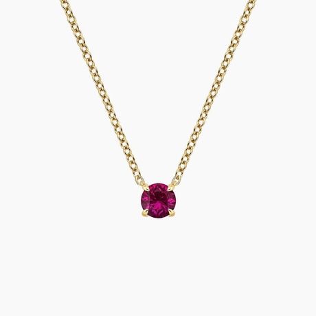 Lab Ruby Solitaire Pendant