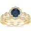 18K Yellow Gold Cadenza Halo Diamond Ring with Cadenza Eternity Diamond Ring (1/4 ct. tw.)