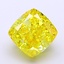 1.79 Ct. Fancy Vivid  Yellow Cushion Lab Grown Diamond
