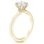 18K Yellow Gold Petite Secret Halo Diamond Ring, smallside view