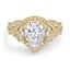Custom Nature-Inspired Halo Diamond Ring