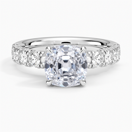 Luxe French Pave Diamond Engagement Ring
