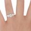 Platinum Three Stone Trellis Diamond Ring (1/2 ct. tw.), smallzoomed in top view on a hand