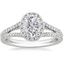 18K White Gold Fortuna Halo Diamond Ring (1/2 ct. tw.), smalltop view