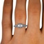 The Sunday Ring, smallzoomed in top view on a hand