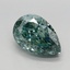 2.95 Ct. Fancy Vivid Bluish Green Pear Lab Grown Diamond