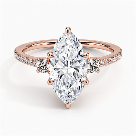 14K Rose Gold Lyra Three Stone Diamond Ring (1/4 ct. tw.)