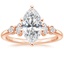 14K Rose Gold Miroir Diamond Ring, smalltop view