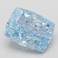3.92 Ct. Fancy Vivid Blue Cushion Lab Grown Diamond
