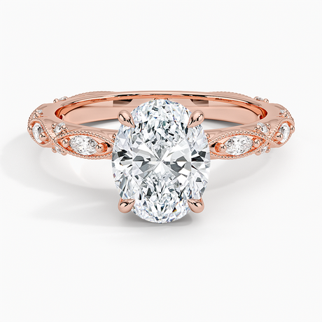 14K Rose Gold Celestia Milgrain Diamond Ring (1/4 ct. tw.)