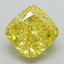 2.13 Ct. Fancy Vivid Yellow Cushion Lab Grown Diamond